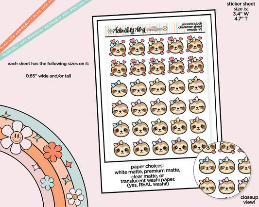 Snoozie Sloth Emotions V5 Decoration Character Planner Stickers