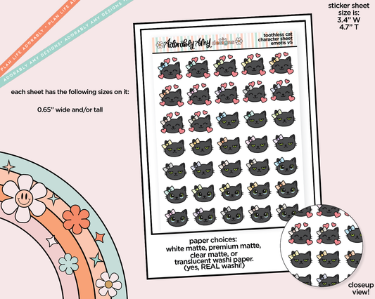 Toothless Cat Emotions V5 Decoration Character Planner Stickers