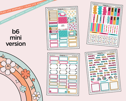 Mini B6 Enjoy Summer Planner Sticker Kit sized for ANY Vertical Insert