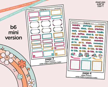 Mini B6 Enjoy Summer Planner Sticker Kit sized for ANY Vertical Insert