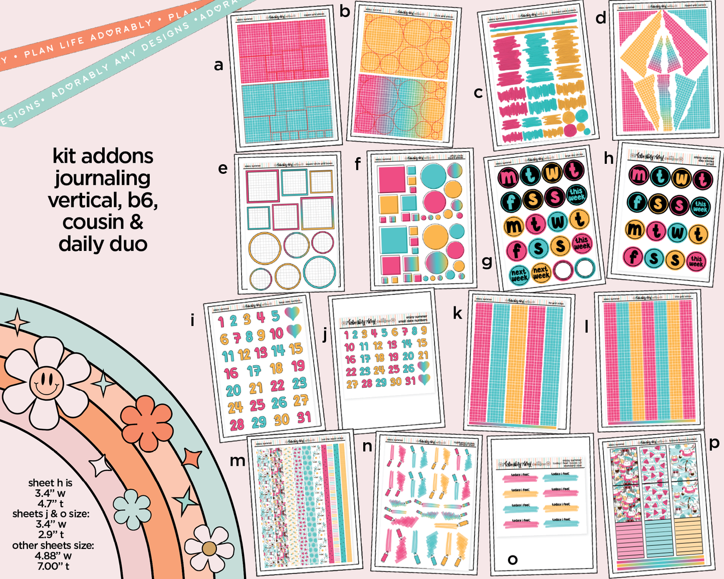 Enjoy Summer Weekly Kit Addons - All Sizes - Strips, Smears and More!