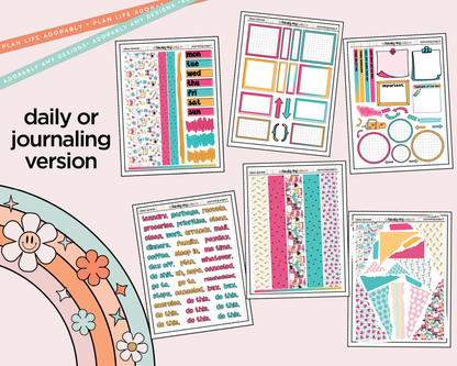 Journaling and Daily Planning Enjoy Summer Planner Sticker Kit