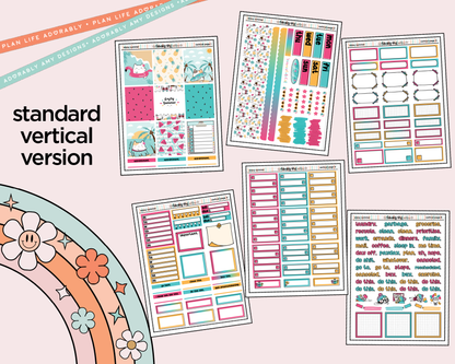 Vertical Enjoy Summer Weekly Sticker Kit for Vertical Standard Size Planners or Insert