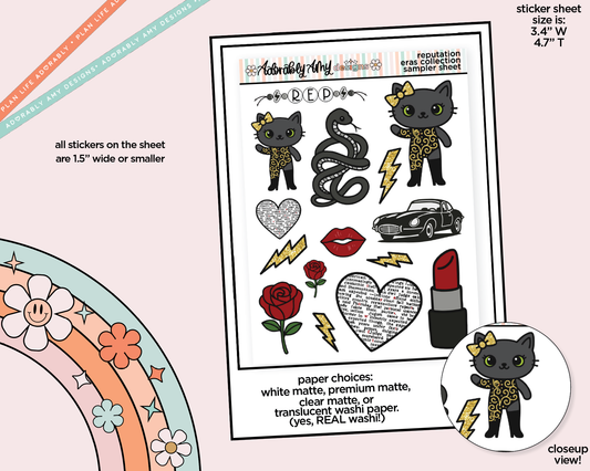 Reputation Era Swiftie Themed Decoration Character Planner Stickers