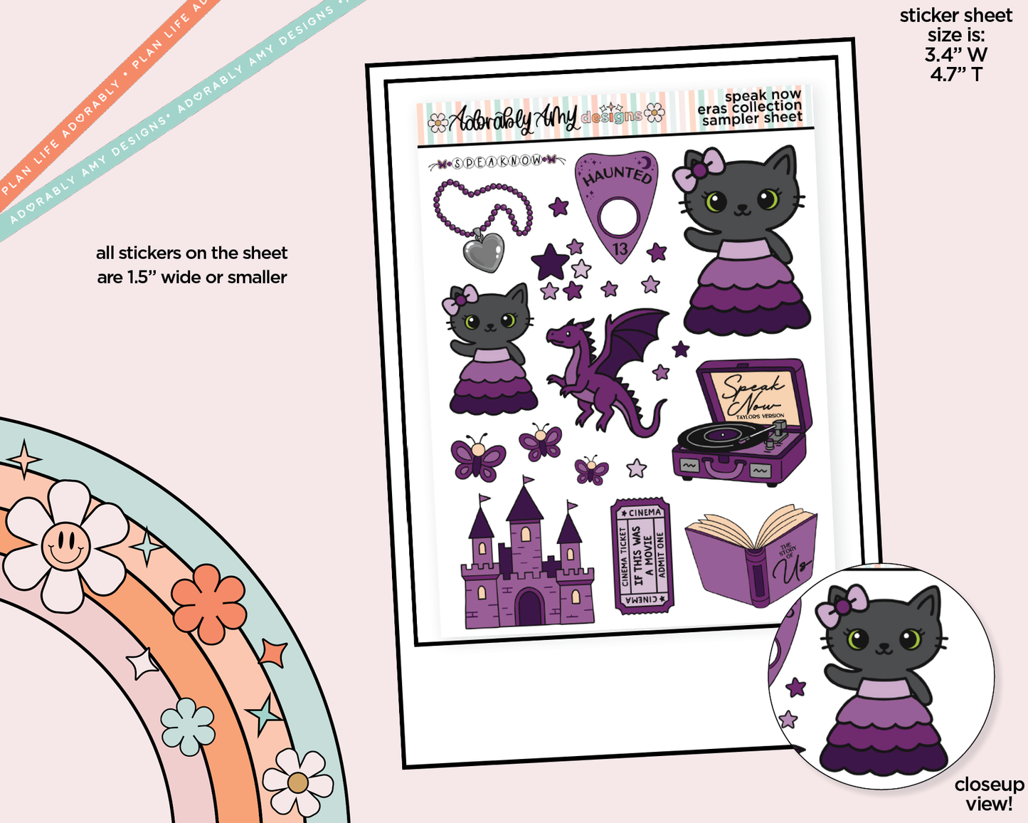 Speak Now Era Swiftie Themed Decoration Character Planner Stickers