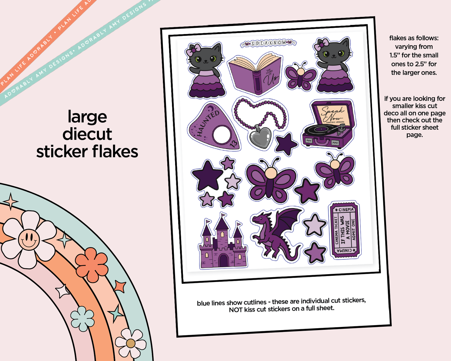 Speak Now Era Swiftie Themed Decoration Character Planner Stickers