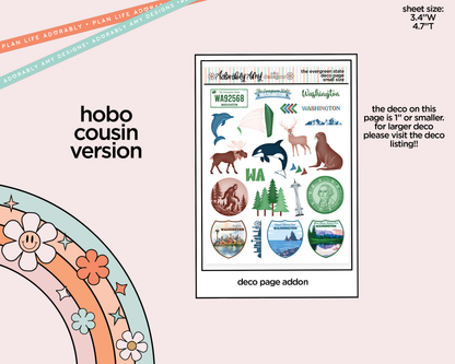 Hobonichi Cousin Weekly The Evergreen State Planner Sticker Kit for Hobo Cousin or Similar Planners - Adorably Amy Designs