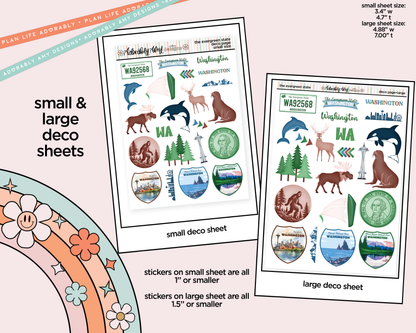 The Evergreen State Weekly Kit Deco Pages - All Sizes - Adorably Amy Designs