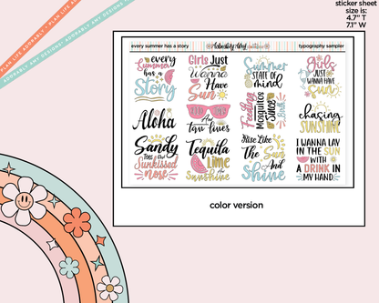 Every Summer Has a Story Deco Typography Sampler Planner Stickers