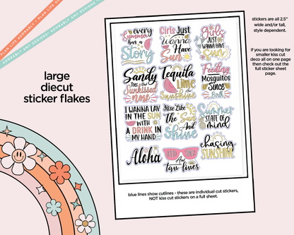 Every Summer Has a Story Deco Typography Sampler Planner Stickers