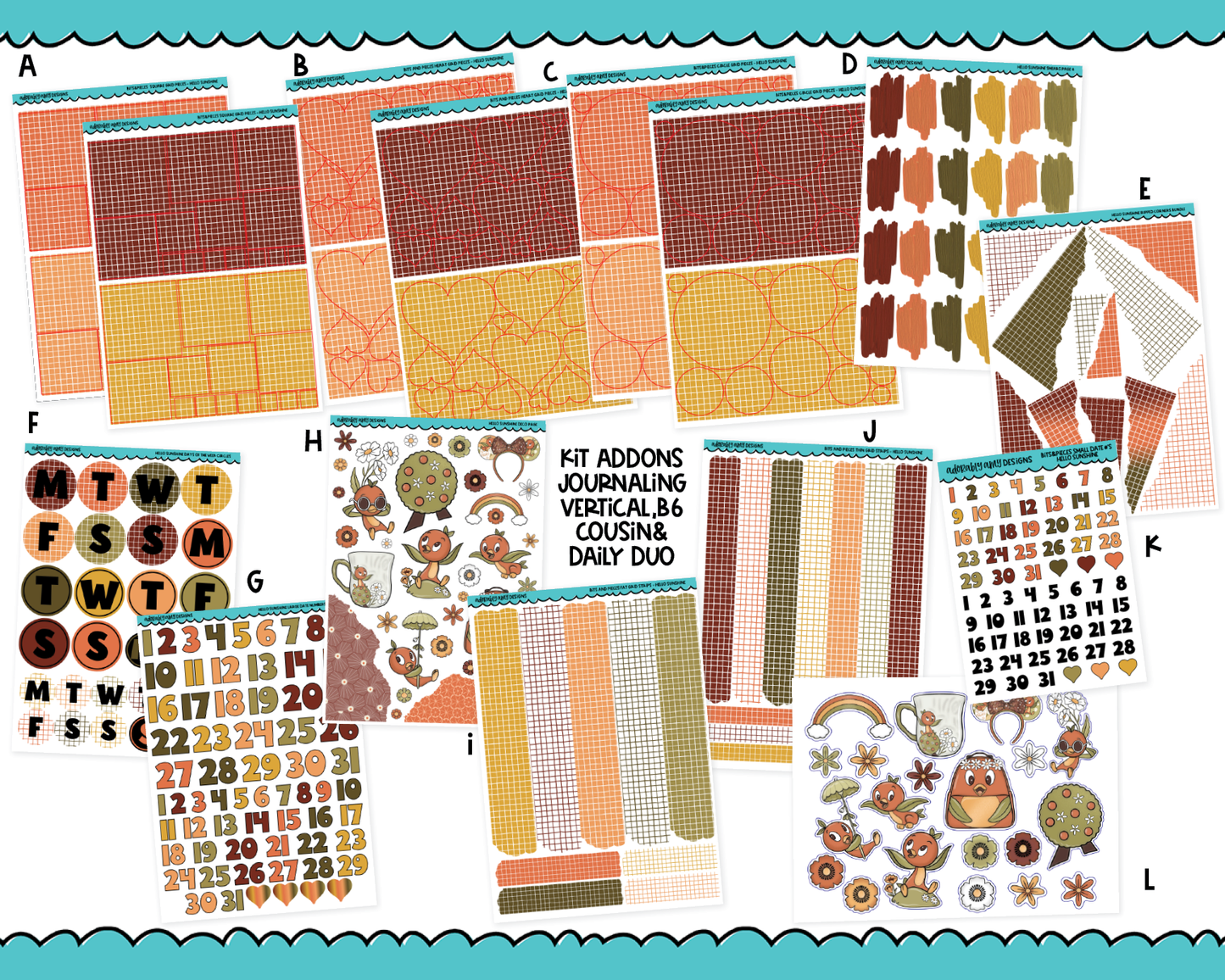 Hello Sunshine Weekly Kit Addons - All Sizes - Deco, Smears and More!