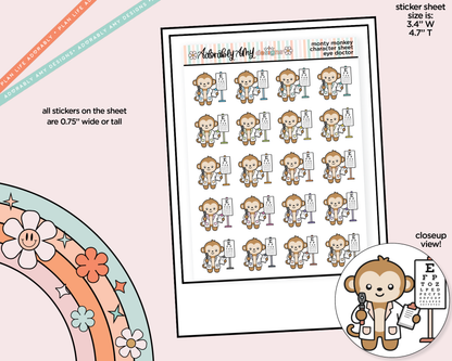 Monty the Monkey Go to the Eye Doctor Decoration Character Planner Stickers