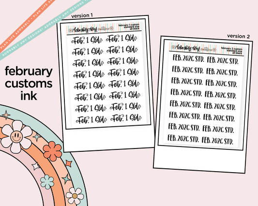 February 2026 LE Custom Typography Sticker Reminder Planner Stickers