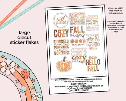 Fall Sweet Fall Deco Typography Sampler Planner Stickers
