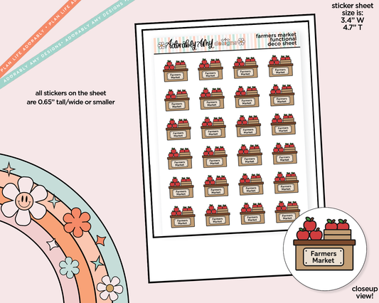 Farmer's Market Doodled Icon Stickers - Adorably Amy Designs