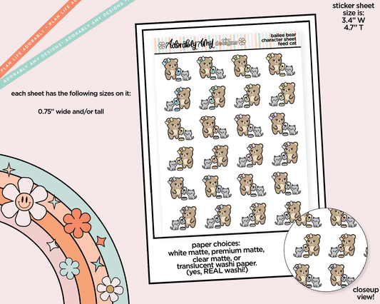 Bailee Bear Feed Cat Decoration Character Planner Stickers
