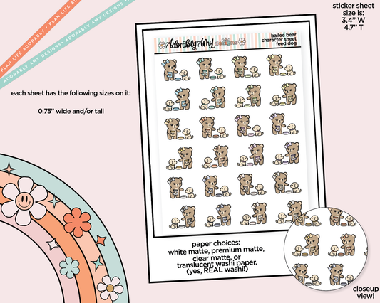 Bailee Bear Feed Dog Decoration Character Planner Stickers