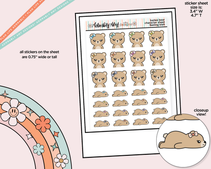 Bailee Bear Feeling Blah Decoration Character Planner Stickers