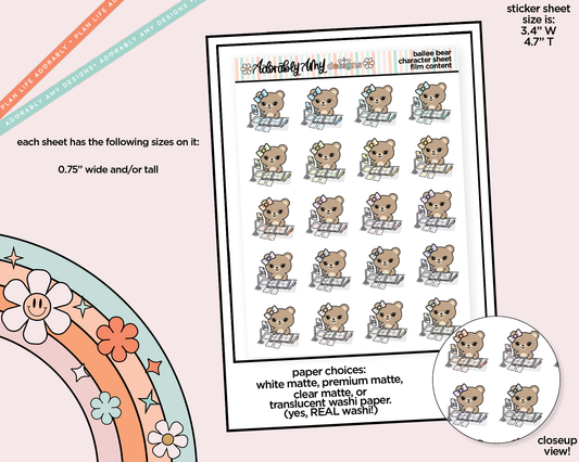 Bailee Bear Film Content - Take Pictures Decoration Planner Stickers