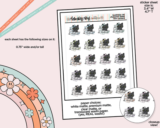 Toothless Cat Film Content - Take Pictures Decoration Planner Stickers
