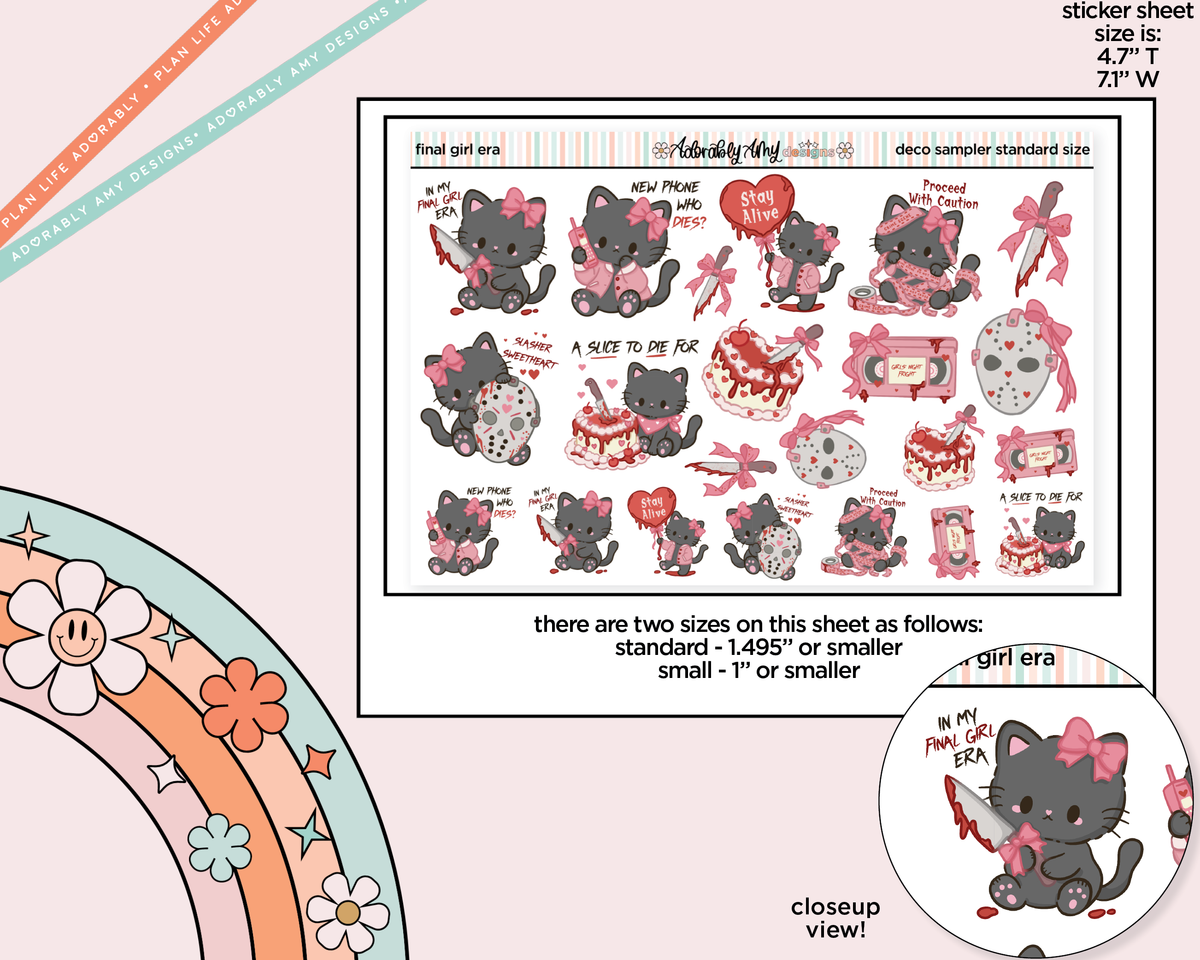 Final Girl Era Deco Stickers in Multiple Sizes Decorative Planner Stickers