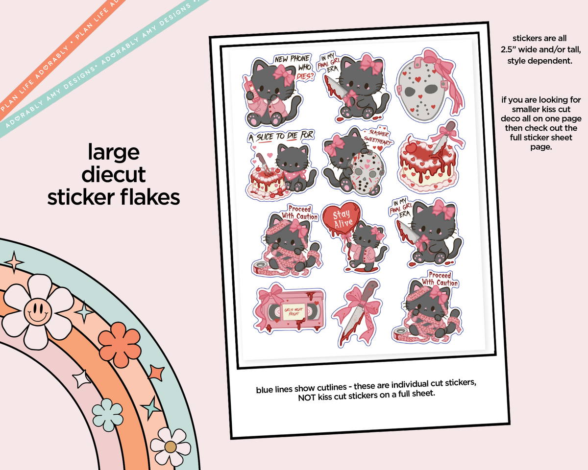 Final Girl Era Deco Stickers in Multiple Sizes Decorative Planner Stickers