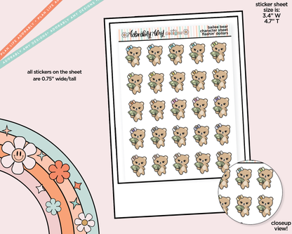 Bailee Bear Flashin' Dollar Bills Decoration Character Planner Stickers - Adorably Amy Designs