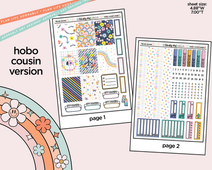 Hobonichi Cousin Weekly Flower Power Planner Sticker Kit for Hobo Cousin or Similar Planners