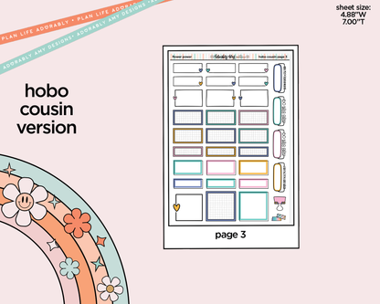 Hobonichi Cousin Weekly Flower Power Planner Sticker Kit for Hobo Cousin or Similar Planners