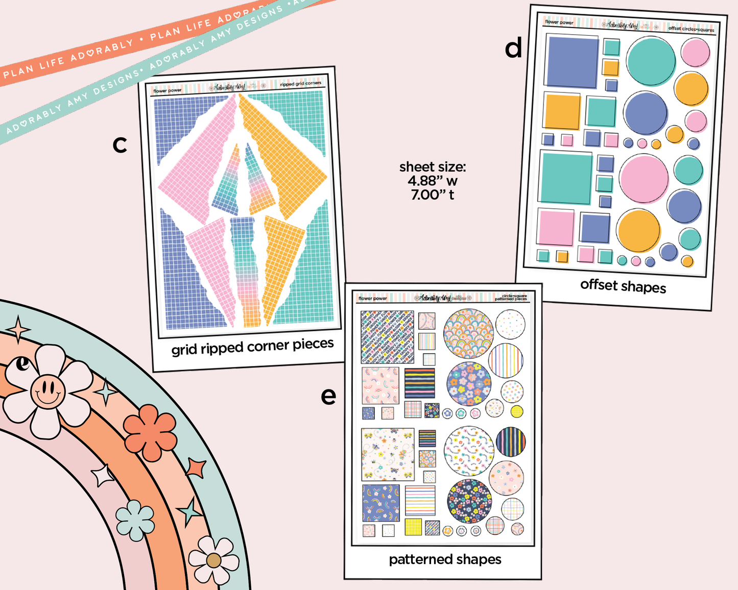 Flower Power Weekly Kit Addons - All Sizes - Strips, Smears and More! - Adorably Amy Designs