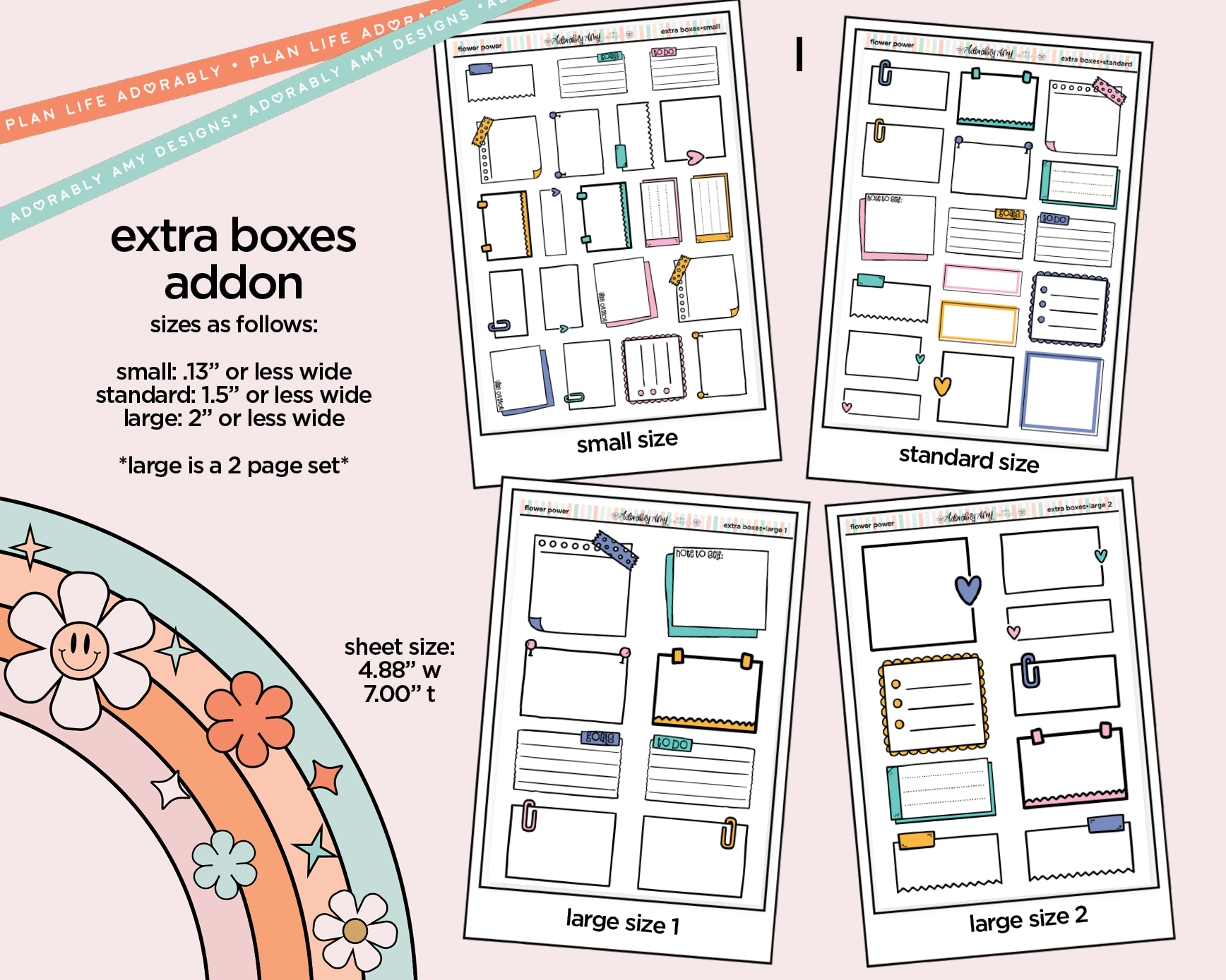 Flower Power Weekly Kit Addons - All Sizes - Strips, Smears and More! - Adorably Amy Designs