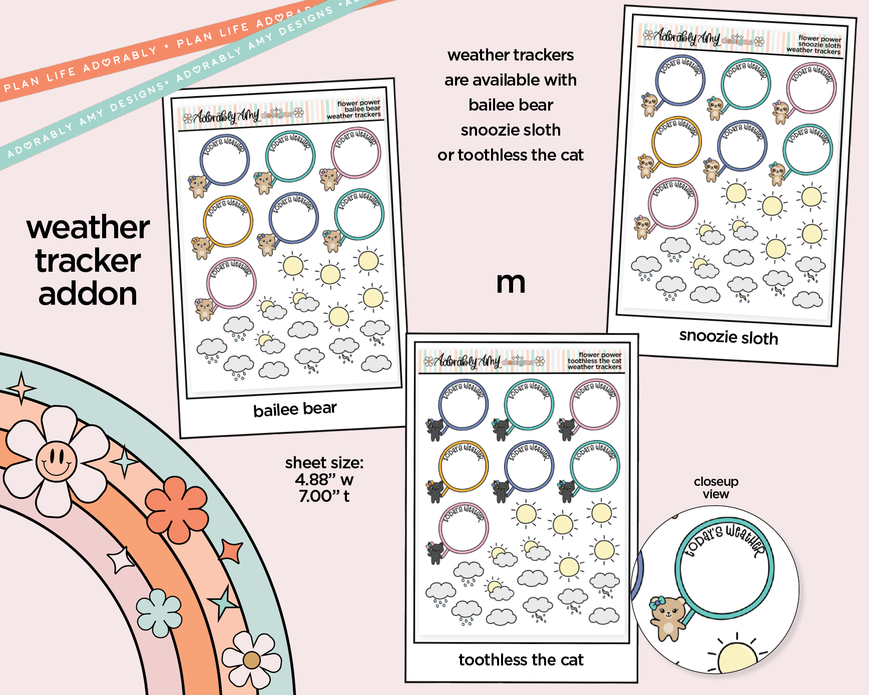 Flower Power Weekly Kit Addons - All Sizes - Strips, Smears and More! - Adorably Amy Designs