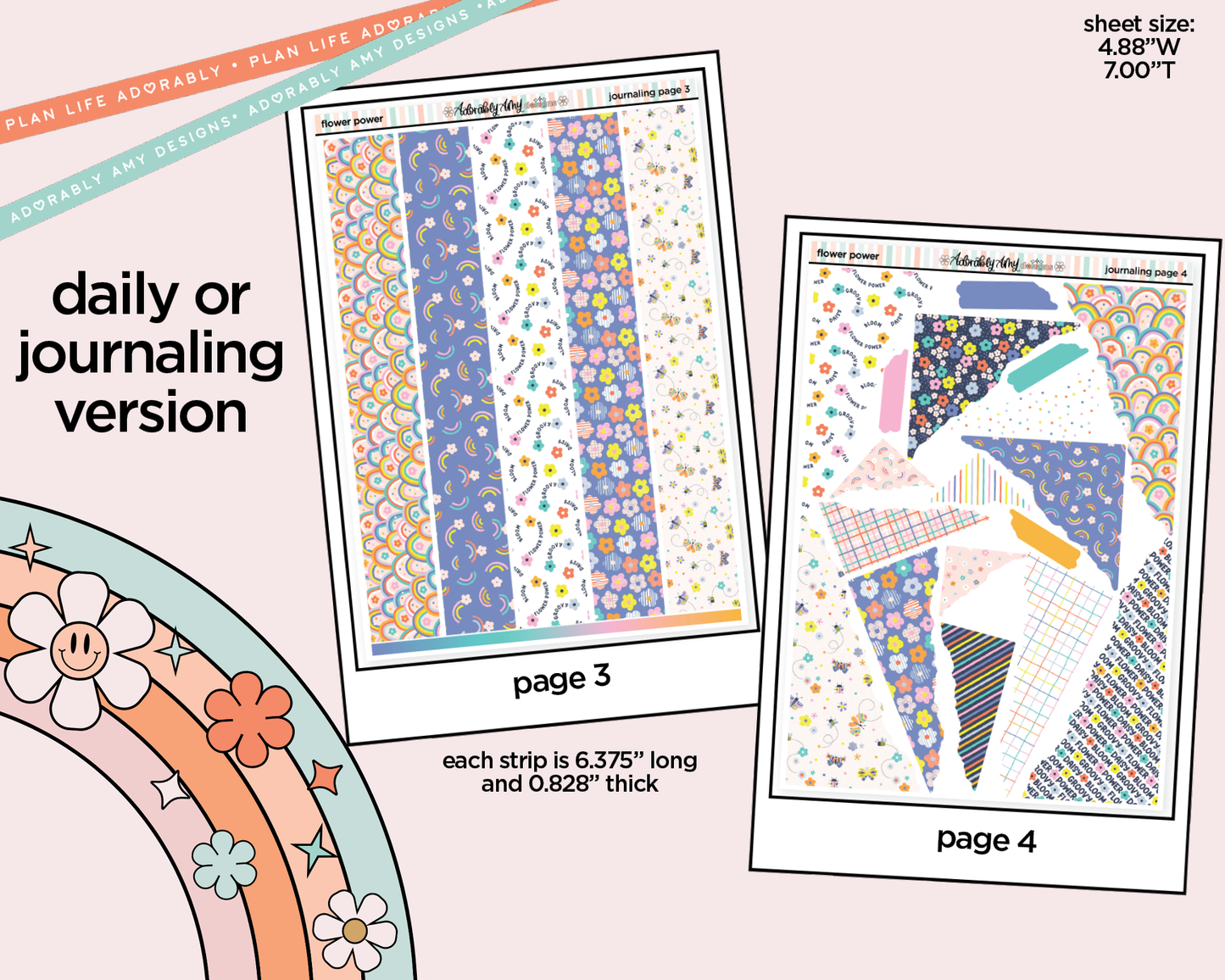 Journaling and Daily Planning Flower Power Planner Sticker Kit