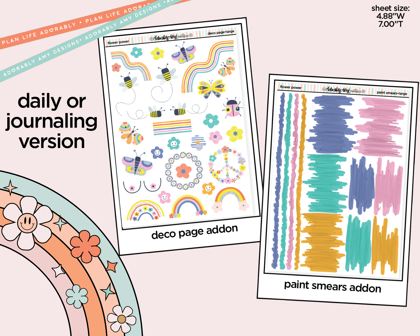 Journaling and Daily Planning Flower Power Planner Sticker Kit