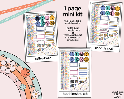 One Page Mini Kit Flower Power Planner Sticker Kit - Two Sizes Available