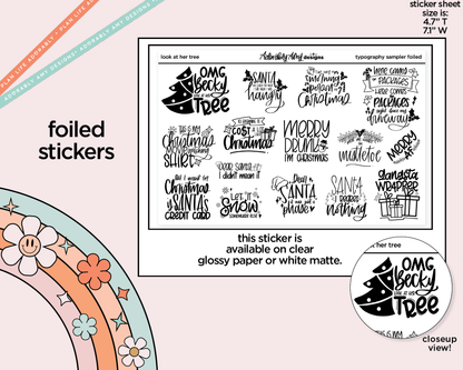 Foiled Look at Her Tree Deco Typography Sampler Planner Stickers