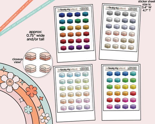 Rainbow Folded Towels Doodled Icon Stickers