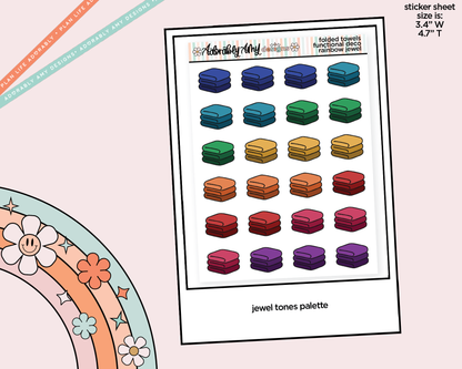 Rainbow Folded Towels Doodled Icon Stickers