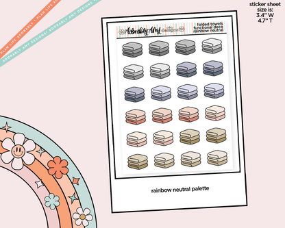 Rainbow Folded Towels Doodled Icon Stickers