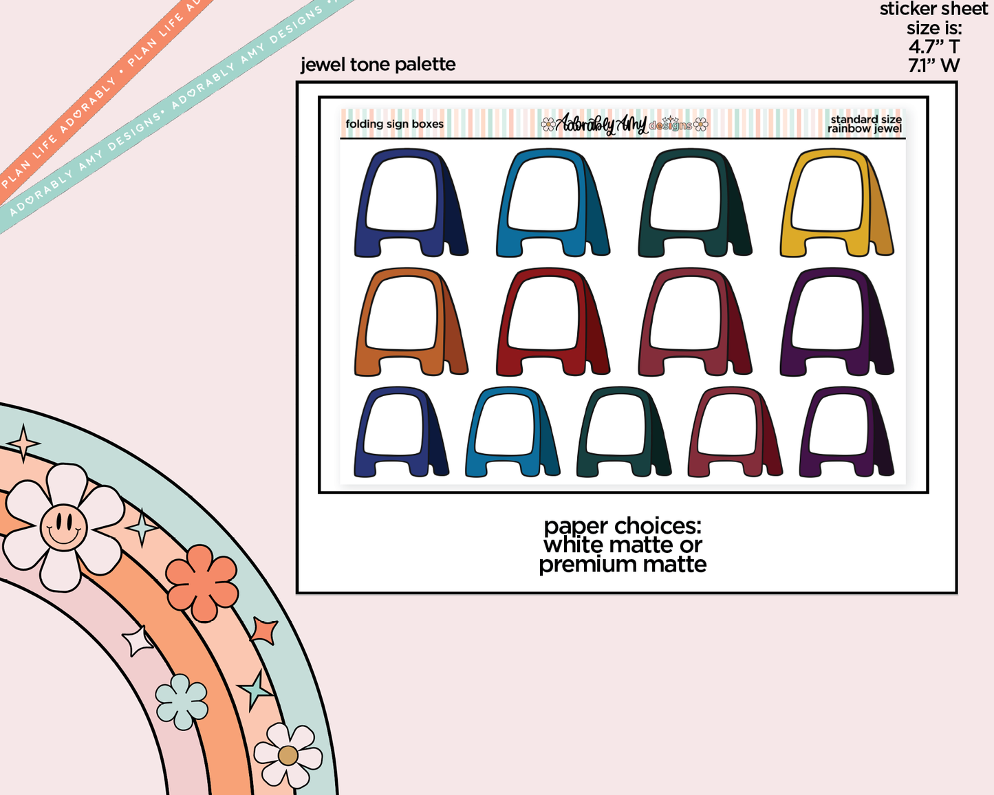 Rainbow Folding Sign Boxes Standard Size Stickers