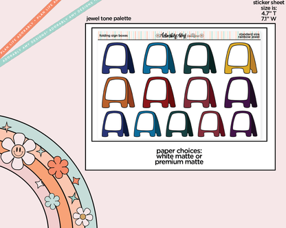 Rainbow Folding Sign Boxes Standard Size Stickers
