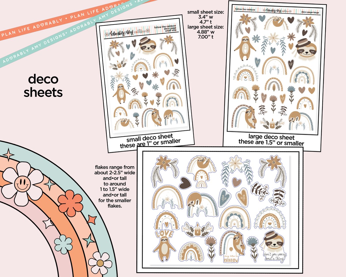 Follow the Rainbow Weekly Kit Deco Pages - All Sizes - Adorably Amy Designs