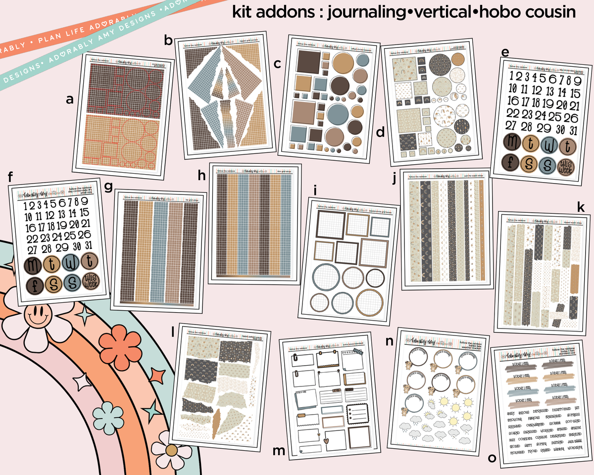 Follow the Rainbow Weekly Kit Addons - All Sizes - Strips, Smears and More! - Adorably Amy Designs
