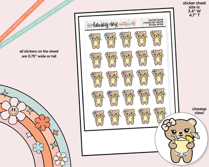 Bailee Bear Fruity Drinks Decoration Character Planner Stickers
