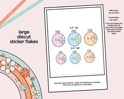 Fuck Pie Chart Typography Sampler Planner Stickers - Adorably Amy Designs