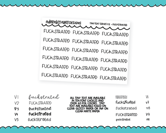 Foiled Tiny Text Series - Fuckstrated Checklist Size Planner Stickers for any Planner or Insert