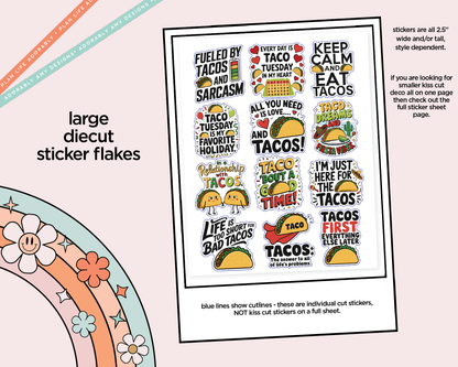 Fueled by Tacos Deco Typography Sampler Planner Stickers
