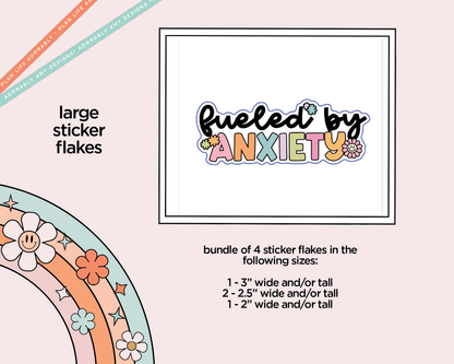 Fueled by Anxiety Typography Sampler Planner Stickers for any Planner or Insert