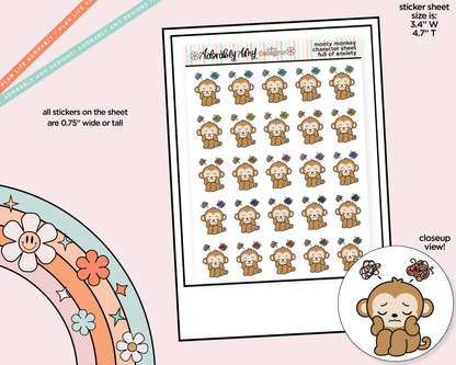 Monty the Monkey Full of Anxiety Decoration Character Planner Stickers