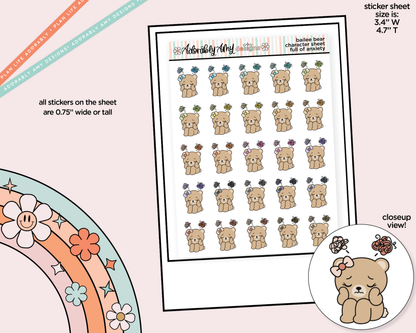 Bailee Bear Full of Anxiety Decoration Character Planner Stickers